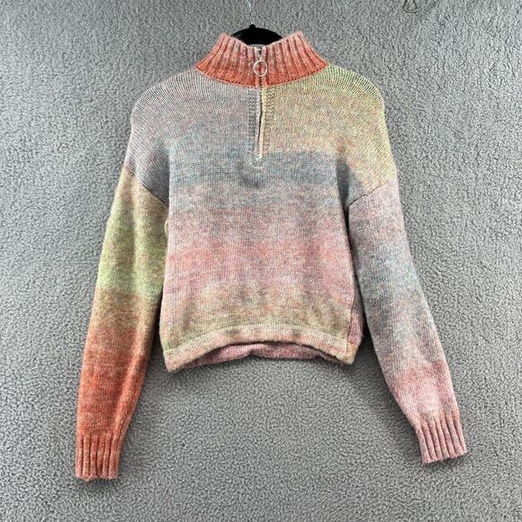 Belle Du Jour Sweaters - Belle du jour sweater rainbow ombre mock neck quarter zip pullover XS